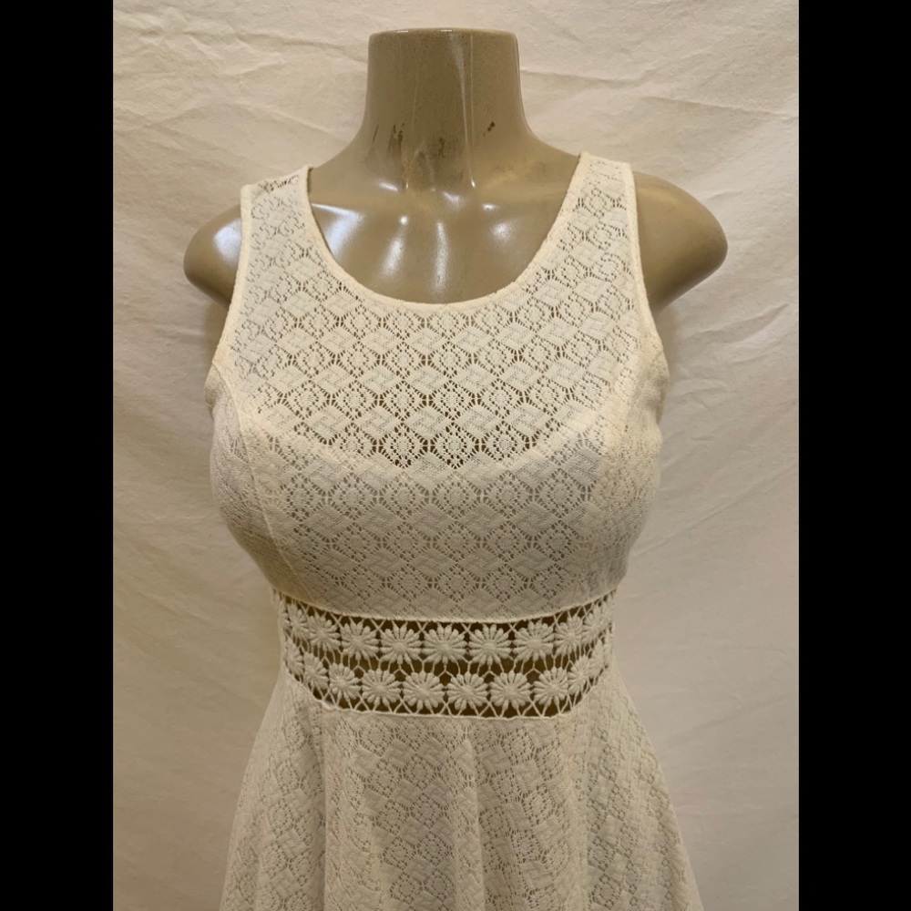 Free People Size 4 Ivory Sleeveless Skater Dress - Picture 3 of 11